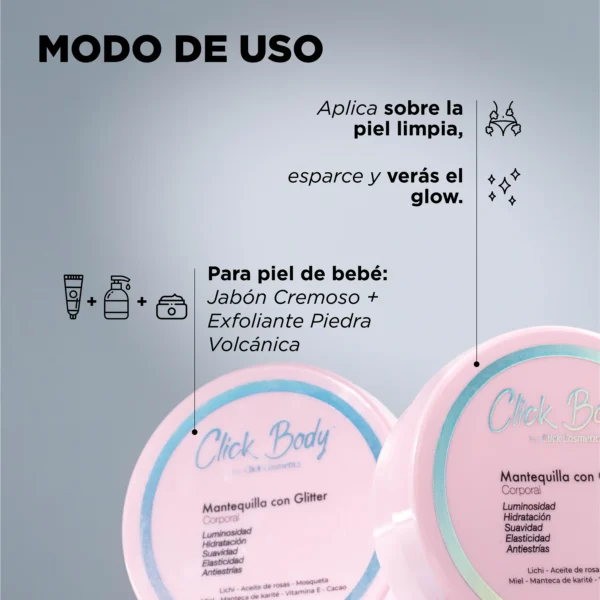 Mantequilla con glitter 250ml Click Hair - Image 3