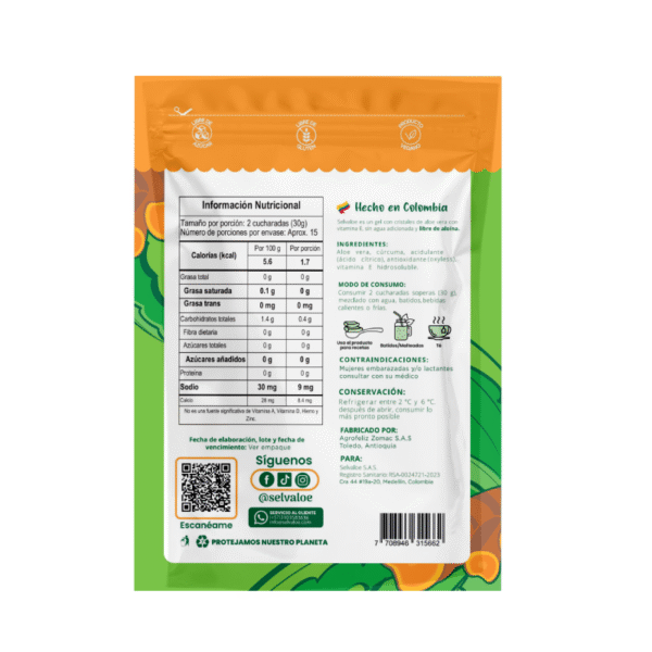 Cristales de Aloe Vera con Cúrcuma 454g Selvaloe - Image 3